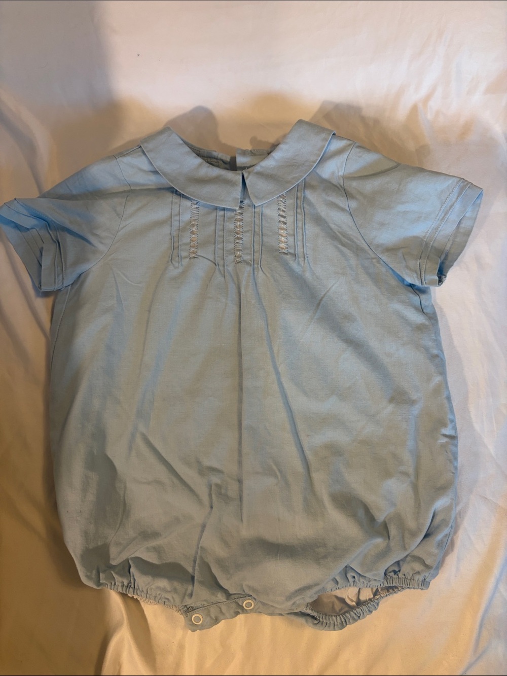 Luli & Me Baby Blue Peter Pan Bubble Romper